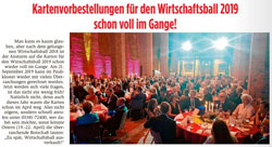 Presse zum 13. Wirtschaftsball 2019